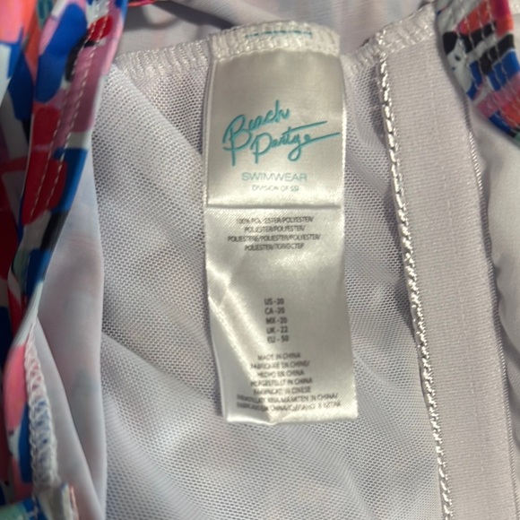 Beach Party Multicolor One Piece Swimsuit Underwire Shirred Size 20 NWT - Picture 6 of 8